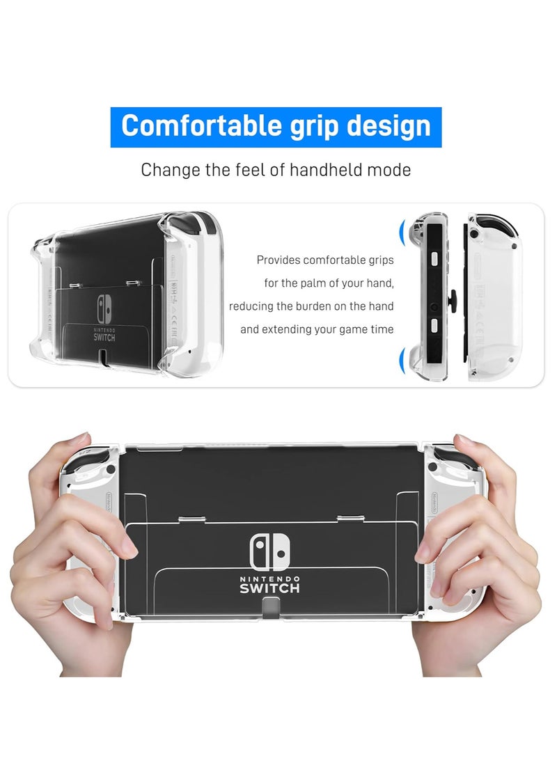 Generic Transparent Case for Nintendo Switch OLED, Clear Dockable Shell Compatible with Switch OLED and Joycon Controller, Comfort Grip Case with Shock-Absorption and Anti-Scratch Design  - Image 4