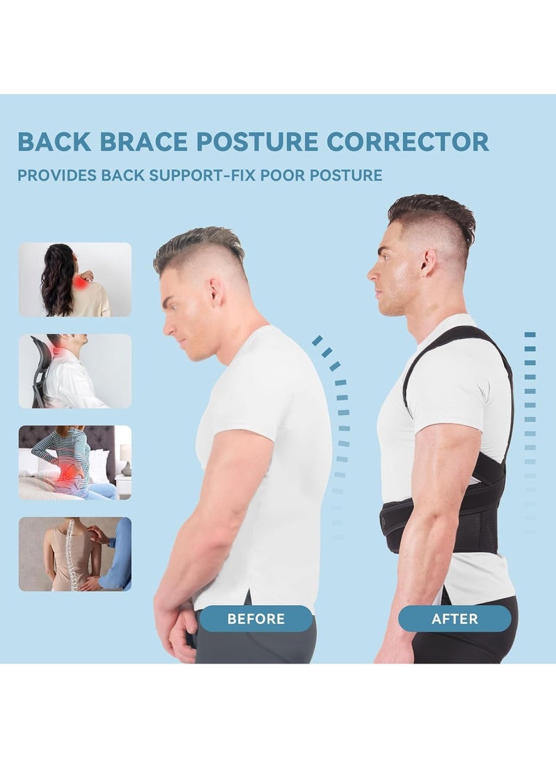 Back Posture Corrector for Women and Men with Braces and Support 3 in 1 for Back, Shoulders, Waist, Spine Pain Relief, Scoliosis and Humpback, Adjustable & Light Posture Belt (XX-Large) - Image 3