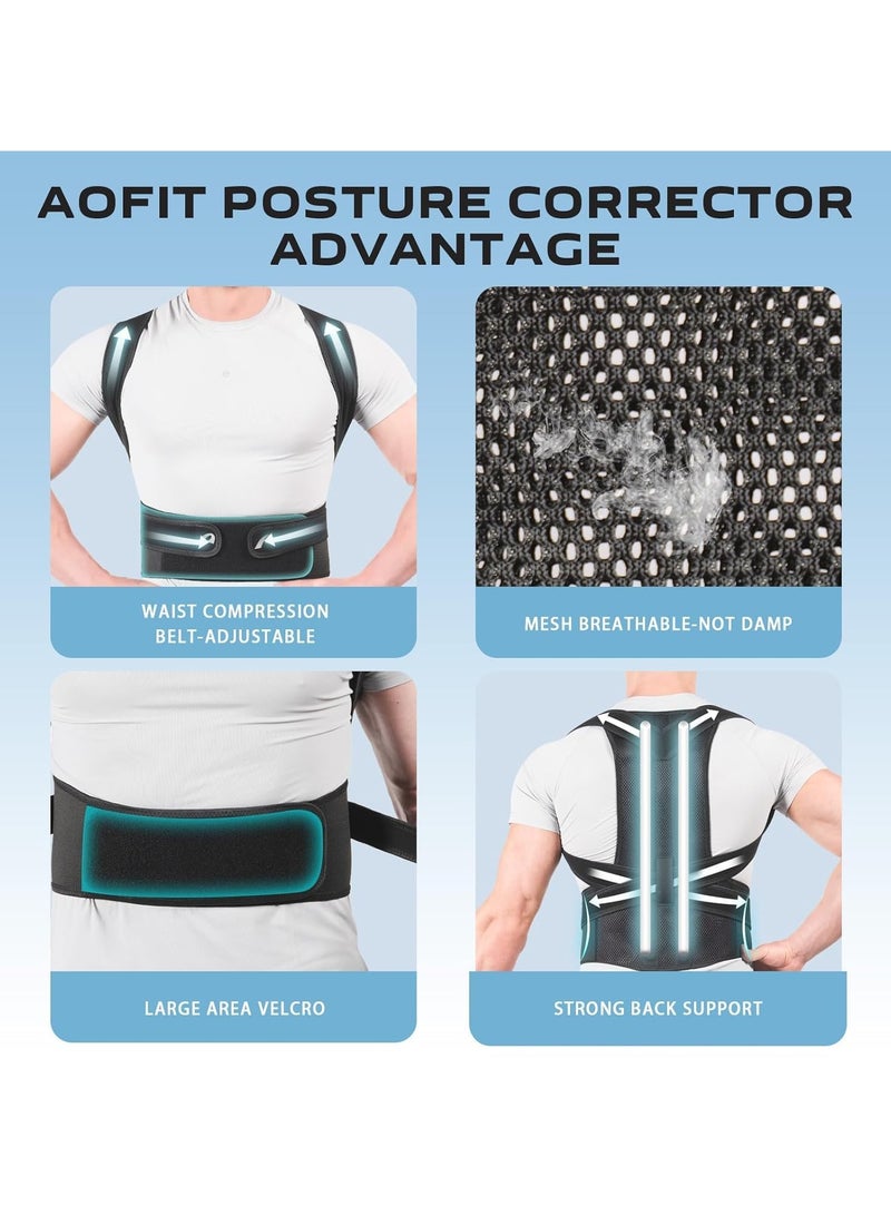 Back Posture Corrector for Women and Men with Braces and Support 3 in 1 for Back, Shoulders, Waist, Spine Pain Relief, Scoliosis and Humpback, Adjustable & Light Posture Belt (XX-Large) - Image 5