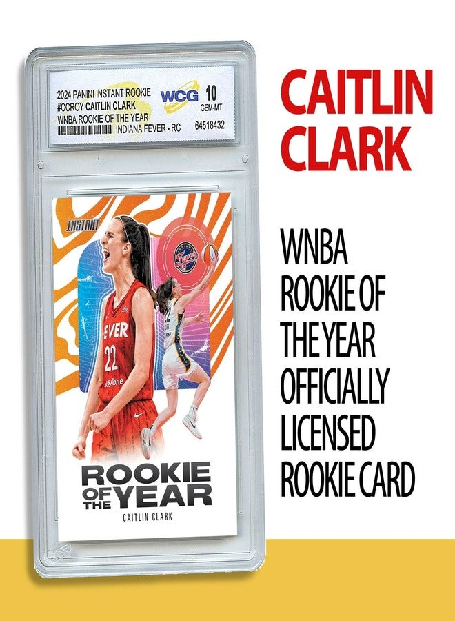 WCG 2024 Panini Officially Licensed Caitlin Clark Rookie of the Year Rookie Card RC #CCROY - Certified GEM Mint 10 - Image 2