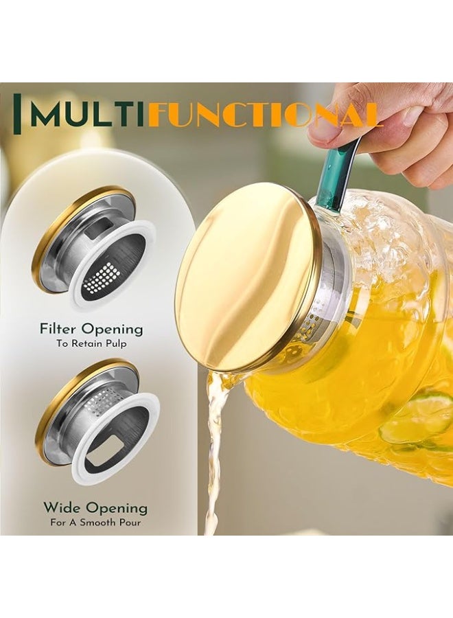 LENND Water Jug Glass Pitcher with Lid, 1.8L Water Glass for Cold Brew, Clear Borosilicate Glass Jug with Handle for Fridge, Jug for Iced Tea, Coffee, Borosilicate Glass Carafe for Hot/Cold - Image 5