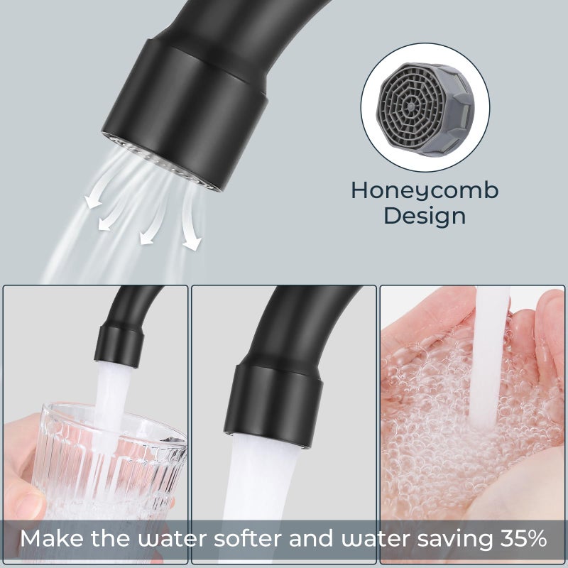 KHQF 4 inches Bathroom Faucet for 3 Hole,2-Handle Bathroom Sink Faucets with Pop Up Drain (Matte Black) - Image 4