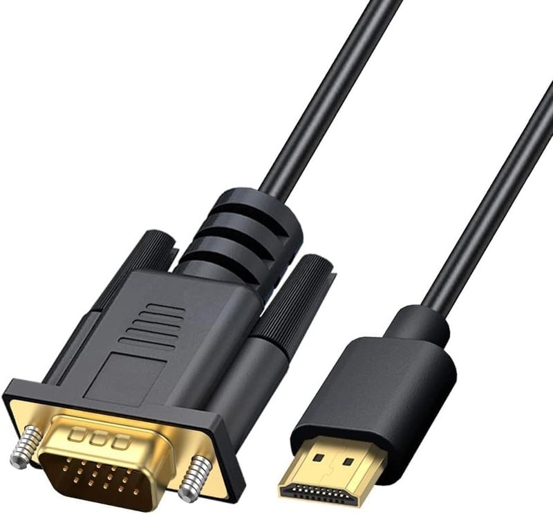 VOOCME كابل HDMI إلى VGA بطول 6 أقدام، محول فيديو HDMI إلى VGA 6' (ذكر إلى ذكر) - Image 1