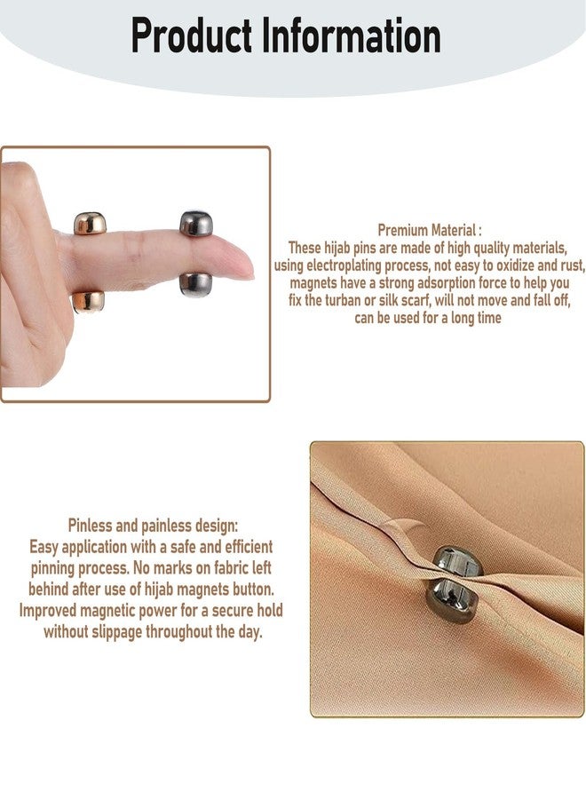 RAMONI 8 Pairs Hijab Pins, Fashionable and Elegant Magnetic Hijab Pins for Scarf, Hijab Magnets Pins for Women Stylish, Stylish Magnetic Pins for Hijab, Colorful Round Shape Strong Magnetic Hijab Pin - Image 5