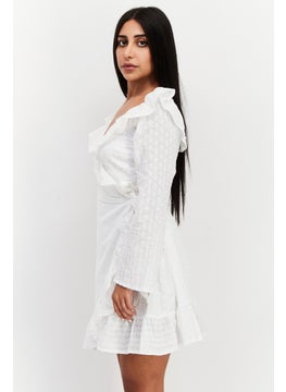 In the style Women Embroidered Mini Dress, White  - Image 4