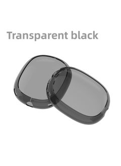 Suitable For Apple Airpods Max Protective Case Head-mounted Transparent Ear Cap Earphone Cover Earmuffs Anti-scratch Soft Shell-Specifications:Black Through (one Pair With Packing)