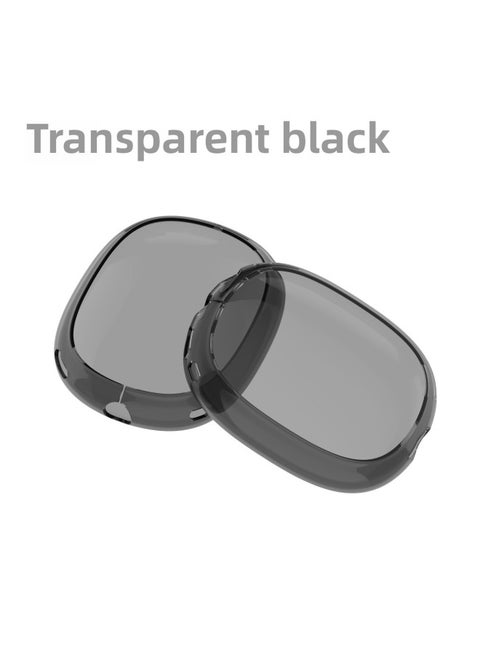 Suitable For Apple Airpods Max Protective Case Head-mounted Transparent Ear Cap Earphone Cover Earmuffs Anti-scratch Soft Shell-Specifications:Black Through (one Pair With Packing)
