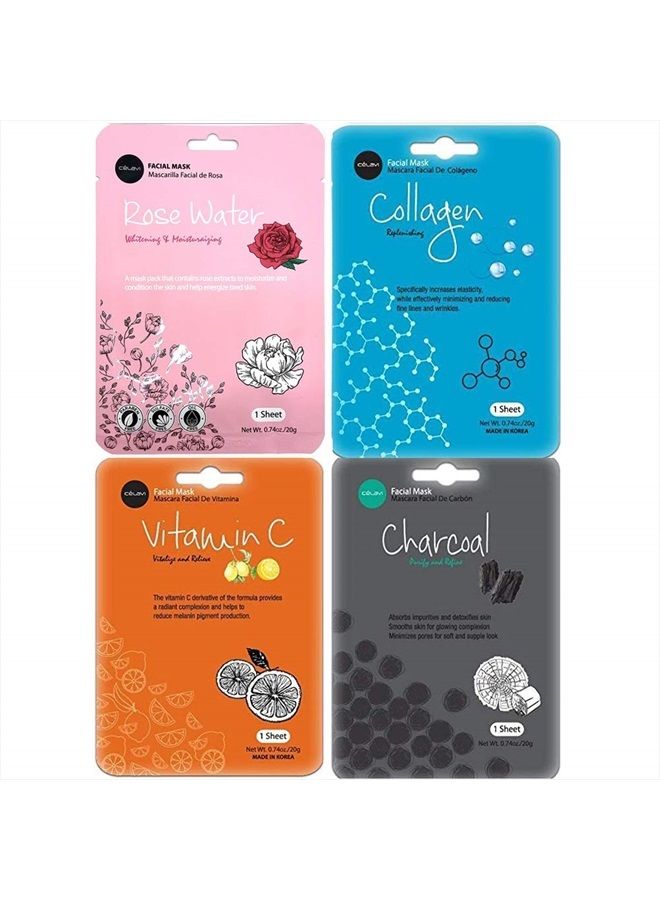 Celavi Cosmetics celavi Face Mask Set Korean Beauty Essence Facial Paper Sheet Mask Korea Skin Care Moisturizing 12 New flavors K-Beauty Skincare 12 masks in a pack Made in Korea - Image 4