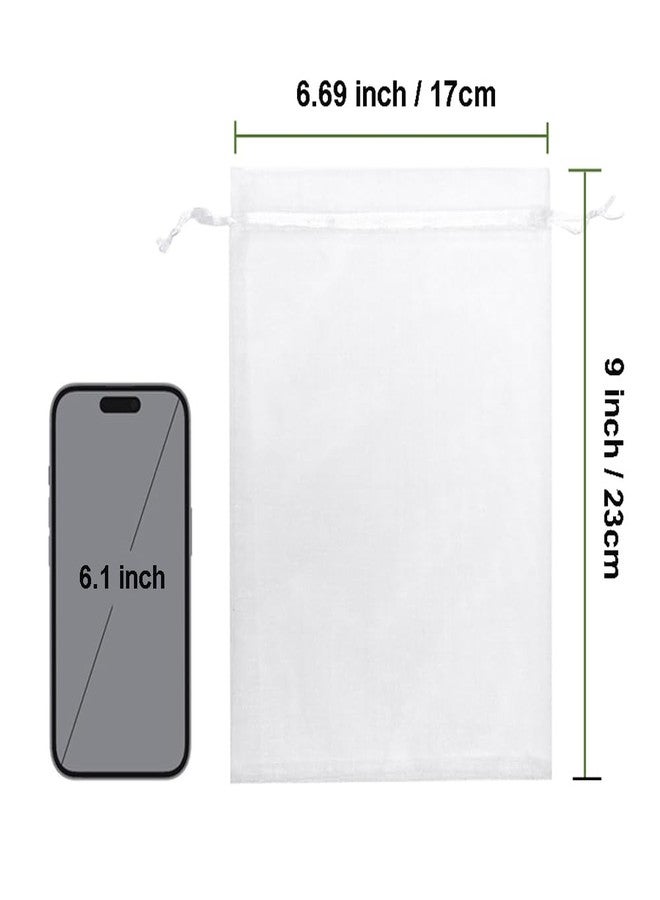 Volanic 50PCS 6X9 Inch (17X23 CM) Sheer Drawstring Organza Gift Bag for Jewelry Party Wedding Favor Candy Mini Bottle Samples Display - Image 2