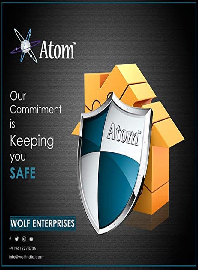 أتوم قفل باب نقر شديد التحمل من Atom لغرفة النوم، غرفة المعيشة، الباب الرئيسي، تشطيب نحاسي عتيق | 3 مفاتيح | طقم قفل مزدوج المراحل بستة أذرع للمنزل والفندق والمكتب (609KY) - Image 5