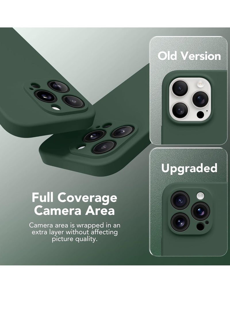 Raxoom iPhone 15 Pro Max Case Silicone, Compatible with MagSafe, [Camera Protection][2X Screen Protectors] Slim Shockproof Protective Case, Soft Anti-Scratch Microfiber Lining, Alpine Green - Image 2