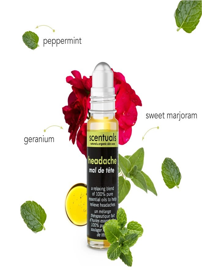 Scentuals Essential Oil Blend Roll On, Peppermint, Geranium, Sweet Marjoram Oils for Calming and Relaxing Effect (9 ml | 0.3 fl.oz) - Image 2