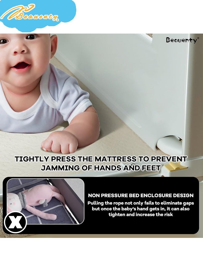 Beauenty Bed Rail for Toddlers,Foldable&Height Adjustable Baby Safety Bed Protector Fence,One Side Bed Side Rails for Baby Toddlers Safety,2 Minutes Quick Assembly for Single bed,Twin Size Bed - Image 4