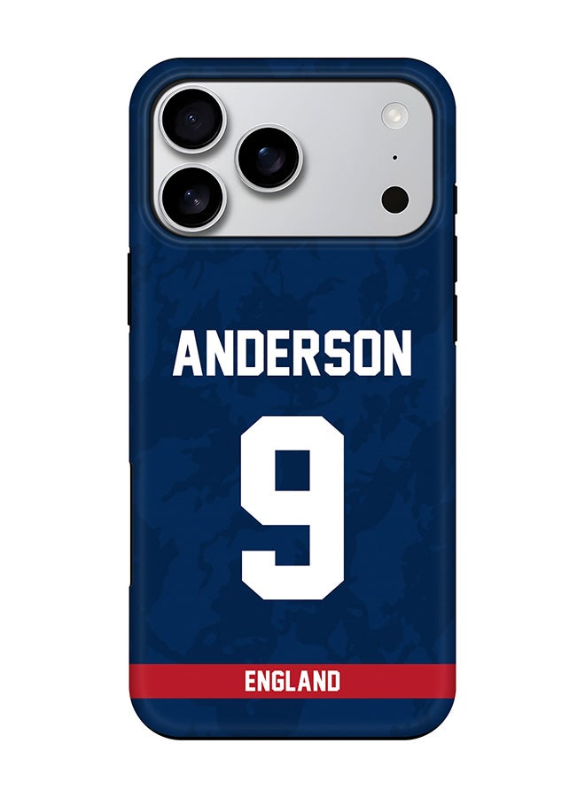 Stylizedd Tough Pro Magnetic Case for iPhone 17 Pro Max, Dual Layer hybrid PC + TPU Mobile Cover Matte - England James Anderson, Jersey No 9