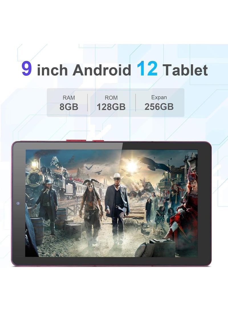 ريبنيو كمبيوتر لوحي ذكي مقاس 9 بوصات يعمل بنظام Android Kids Tab IPS وشاشة SIM واحدة 5G LTE وذاكرة وصول عشوائي 8 جيجابايت وذاكرة قراءة فقط 256 جيجابايت وواي فاي Zoom وTiktok مدعوم بحافظة واقية (أحمر) - Image 4