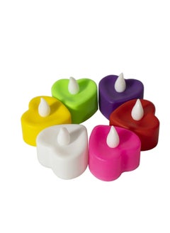 Generic LED Flameless Candles Light heart shape - 6 Pcs  - Image 1