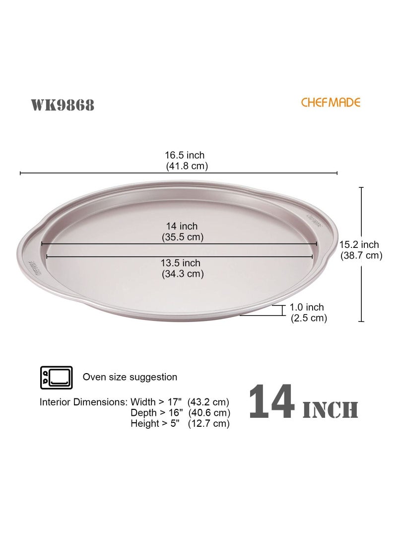 chefmade Pizza pan 14 Inch Non Stick Pizza Tray Bakeware - Image 2