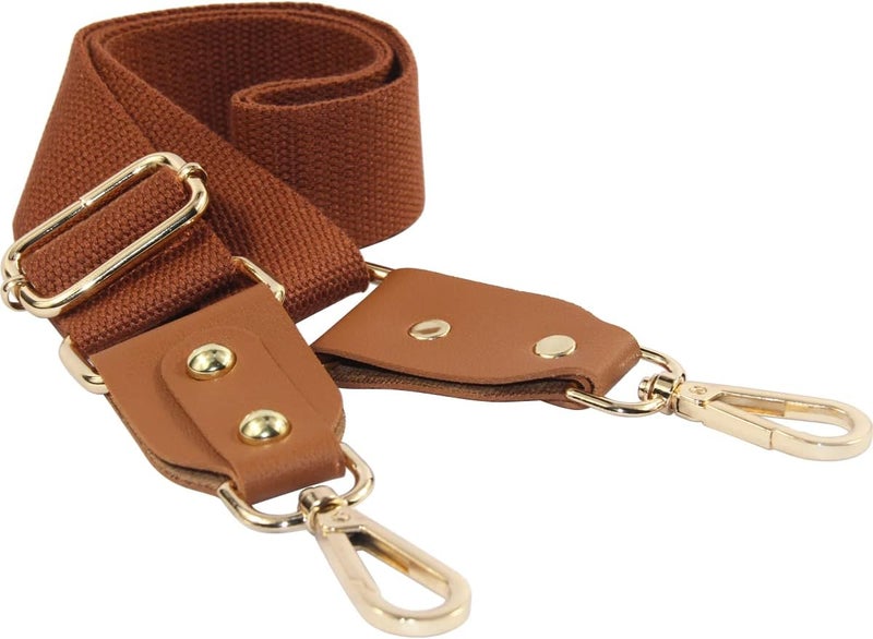 Duwi Wide Handbag&Purse Strap Jacquard Woven Guitar Style Multicolor Replacement Strap Canvas Adjustable Crossbody Bag Strap, Brown，solid Color, 35.5"~ 53.5" (L) x 2" - Image 4