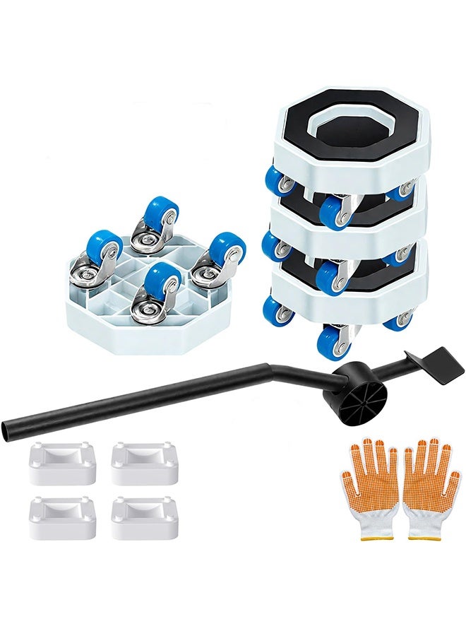 YelaJoy Furniture Dolly with 4 Wheels & Extended Pry Bar - 360° Rotating Heavy Duty Furniture Moving Tool Set for Sofa, Bed, Cabinet (750lb Capacity, Includes Storage Bag, Gloves, Non-Slip Pads) - Image 1