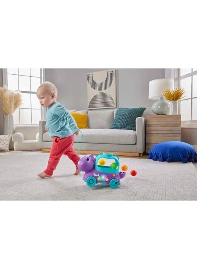 Fisher-Price Toddler Learning Toy Musical Dinosaur Pull Toy Uk English Version Poppin’ Triceratops  - Image 2