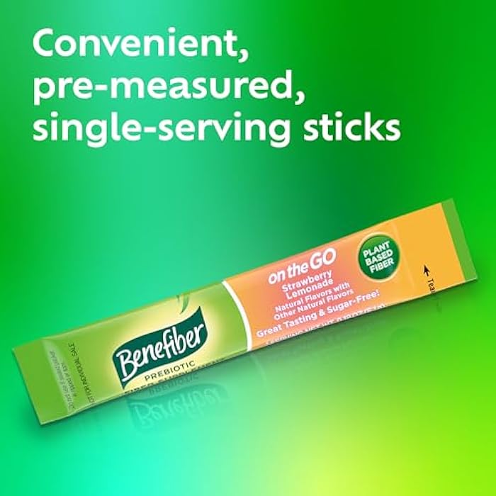 Benefiber Fiber Supplement, Strawberry Lemonade, On The Go Stick Packs, 36 Count - Image 4