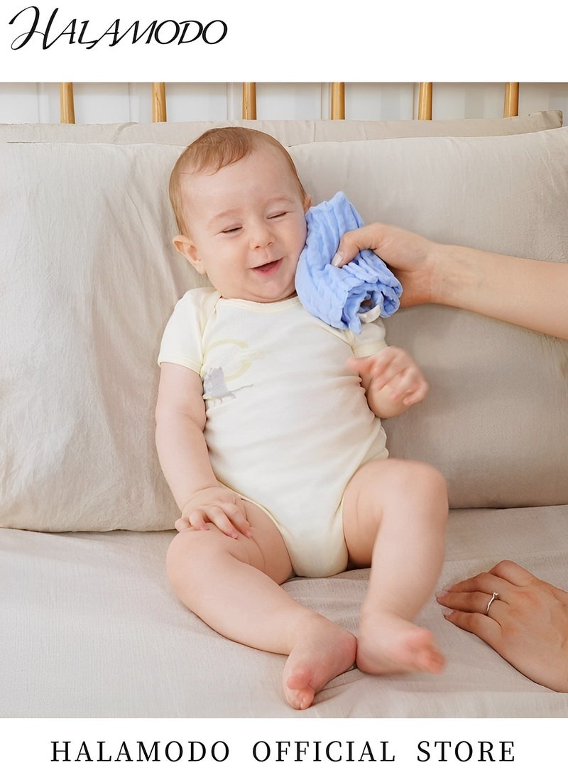 5PCS Baby Bath Towel Set Soft Washcloths Newborn Face Towel Cotton Absorbent Towel Drool Towel Newborn Essentials Shower Gift for Newborn & Infant & Toddler