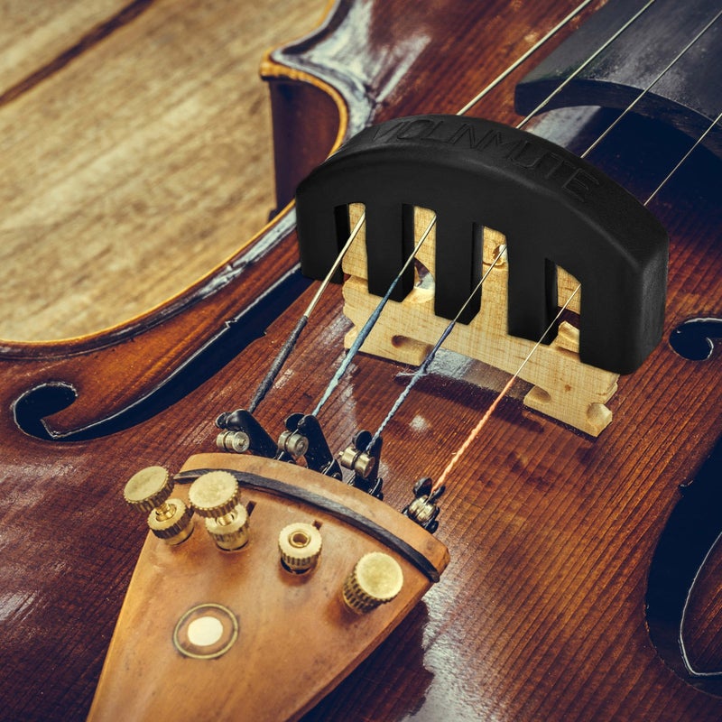 eBoot eBoot Rubber 4/4 Violin Practice Mute, Black  - Image 5