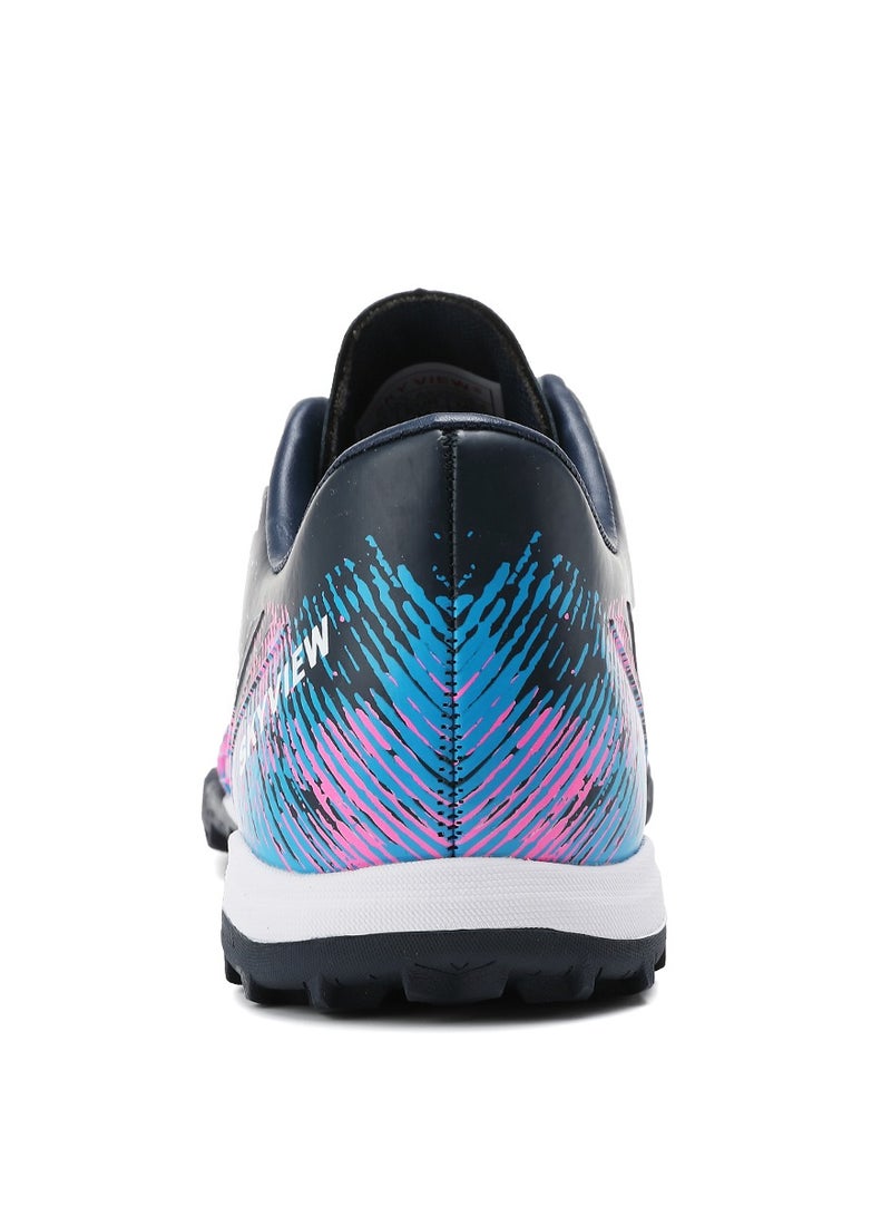 Sky View SKY VIEW Men's Women's Soccer Shoes IC or IN Flat Cleats Professional Lace Up Athletic Turf Football Shoes Outdoor/Indoor Professional Futsal Football Training Sneakers Black Pink  - Image 4