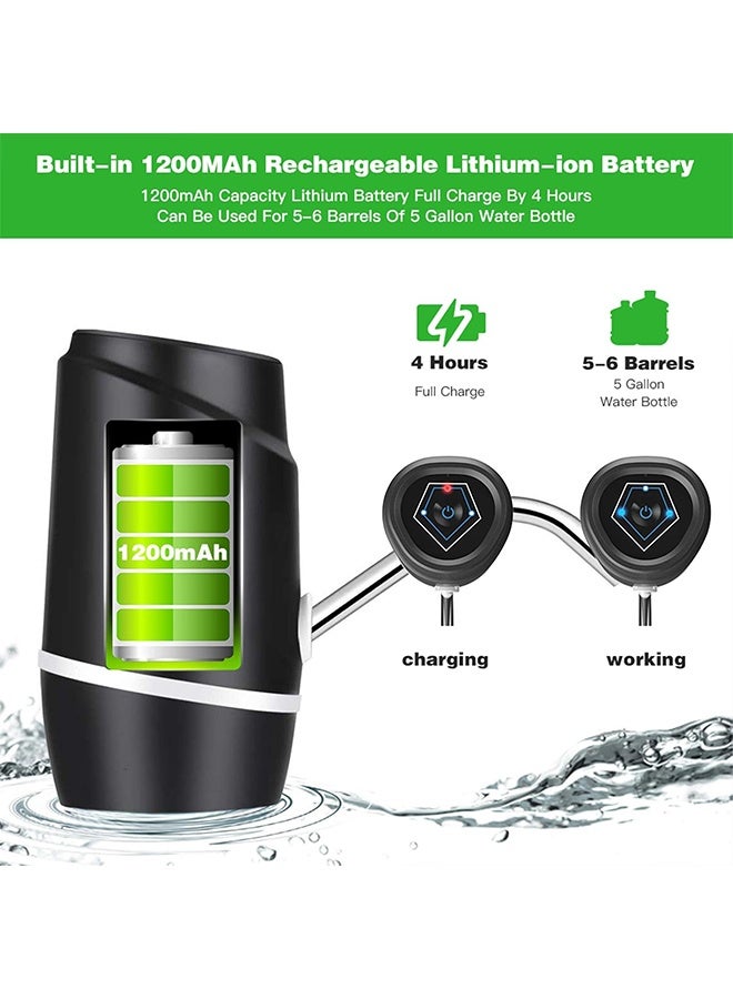 KOOKNA Electric Water Dispenser, Water Pump for 2-5 Gallon Bottles, Automatic Electric Water Pump for Home and Outdoor, USB Rechargeable Drinking Water Pump, Portable Water Dispenser - Image 4