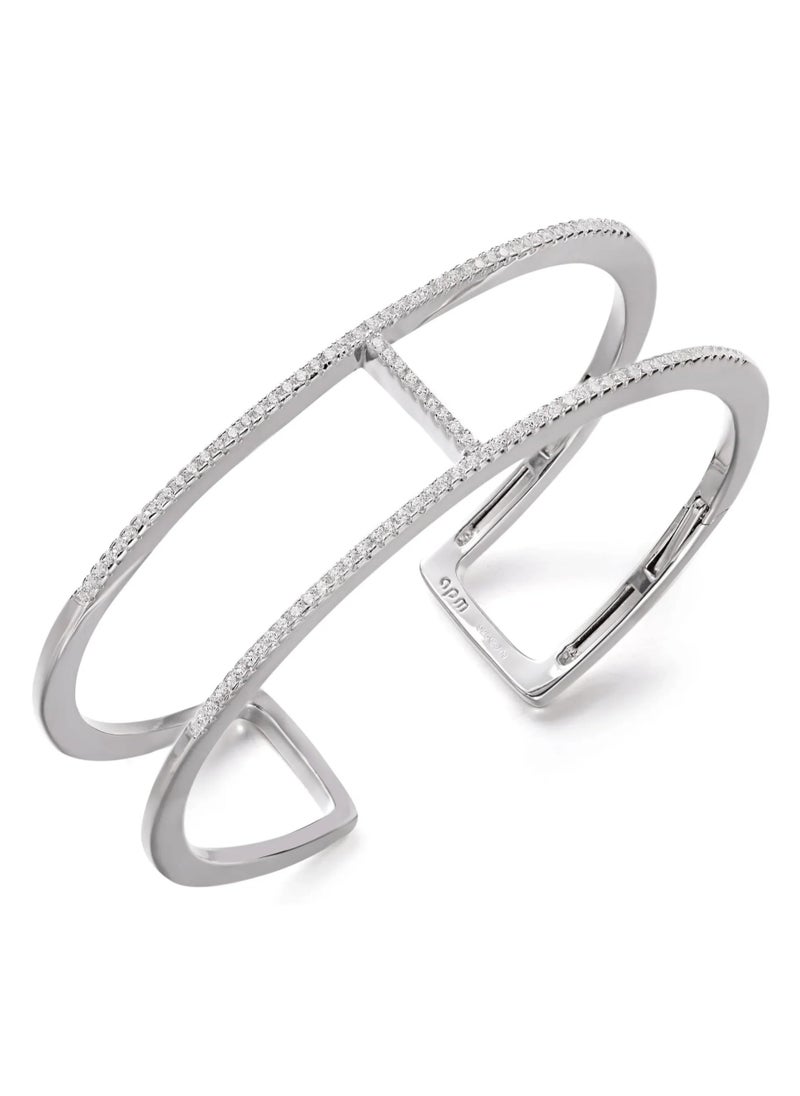 MONACO - APM Monaco Double Line Paved Cuff for Women AB3389OX - Image 1