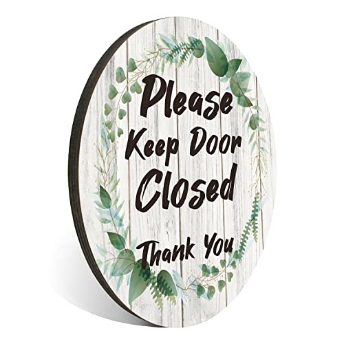 FTONENI Please Keep Door Closed Sign for House, Front Door Thank You Sign for Indoor/Outdoor Home, Office or Business Use, 4" x 5" (with Strong Adhesive Tape) - PMB019 Multicolor - Image 1