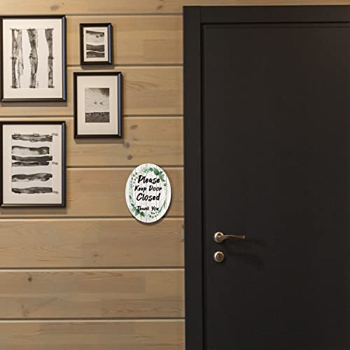 FTONENI Please Keep Door Closed Sign for House, Front Door Thank You Sign for Indoor/Outdoor Home, Office or Business Use, 4" x 5" (with Strong Adhesive Tape) - PMB019 Multicolor - Image 3