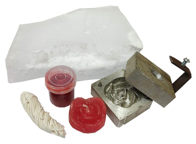 R Wellness Rose Candle Making Kit with Complete Supplies Paraffin Wax Color Dyes Candle Wicks Aluminum Mold