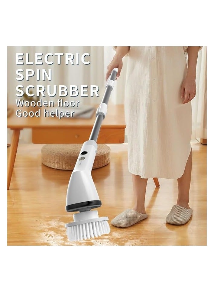 erorex 7 in 1 Electric Spin Scrubber, Cordless Cleaning Brush with Adjustable Extension Arm 4 Replaceable Cleaning Heads, Power Shower Scrubber for Bathroom, Tub, Tile, Floor & Car wash with smooth scrubber - Image 4
