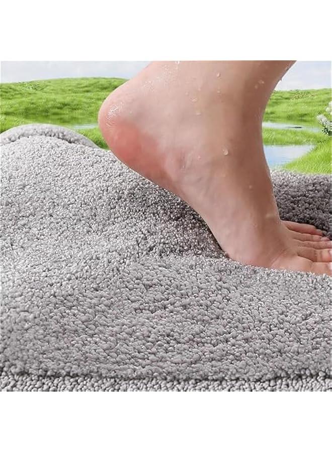 هوكور سجادة حمام فائقة النعومة من بايبي، سجادة حمام غير قابلة للانزلاق لارضية الحمام، ماصة وسميكة وقابلة للغسل، سجادة دش لغرفة النوم والحوض والدش (بيج، 40 × 60 سم) - Image 4