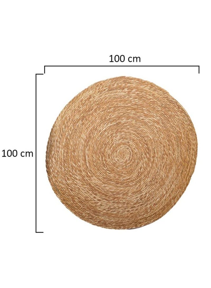 لينجوي سجادة من الجوت الطبيعي، سجادة منسوجة يدويًا، سجادة أرضية، سجادة دائرية طبيعية من الأعشاب البحرية - Image 5