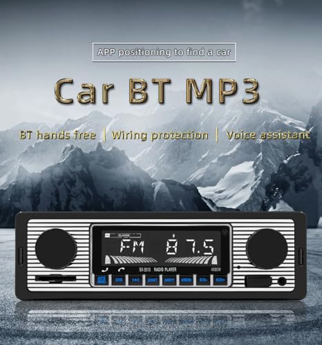 Oeretzrac Classic Single Din Car Radio with Bluetooth BT,Car Stereo FM Radio,Hands Free Calling,Mp3 Player,Voice Control,USB,SD,AUX Port,Audio Recording,Remote Control,Audio System - Image 2