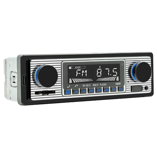 Oeretzrac Classic Single Din Car Radio with Bluetooth BT,Car Stereo FM Radio,Hands Free Calling,Mp3 Player,Voice Control,USB,SD,AUX Port,Audio Recording,Remote Control,Audio System - Image 1