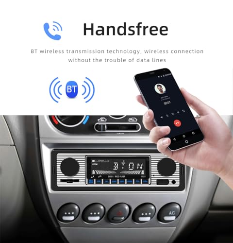 Oeretzrac Classic Single Din Car Radio with Bluetooth BT,Car Stereo FM Radio,Hands Free Calling,Mp3 Player,Voice Control,USB,SD,AUX Port,Audio Recording,Remote Control,Audio System - Image 5