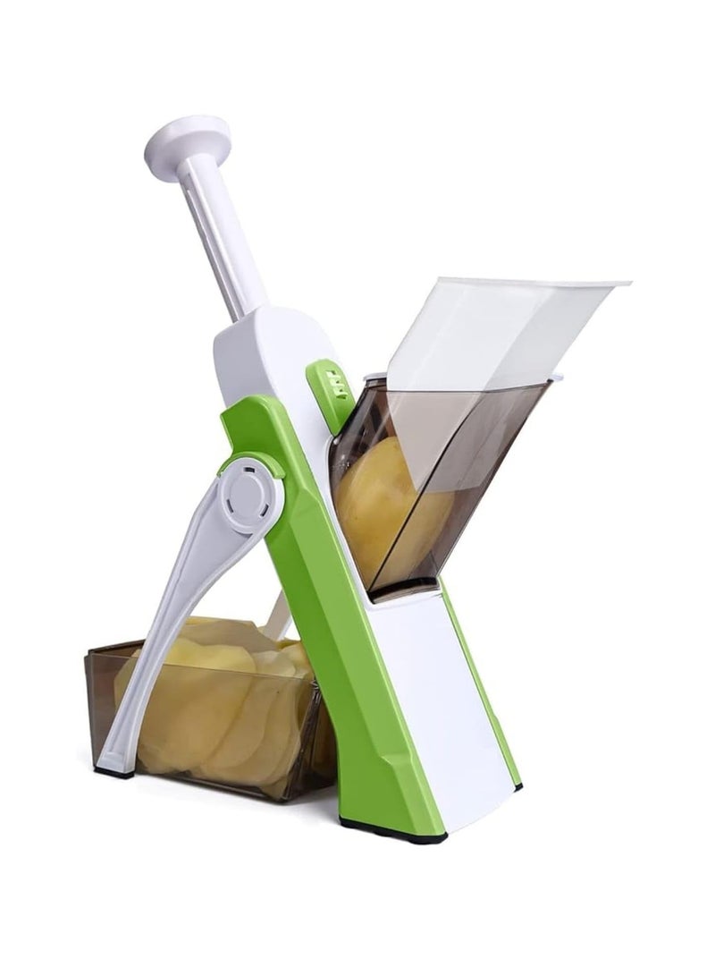 OM Powerful Vegetable Slicer & Grater - Multi-Blade for Various Uses (Green) - Image 3