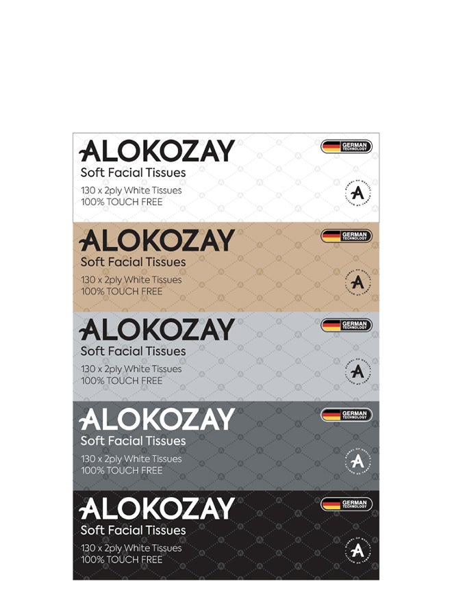 Alokozay مناديل وجه ناعمة 130 ورقة × 2 طبقة - Image 1