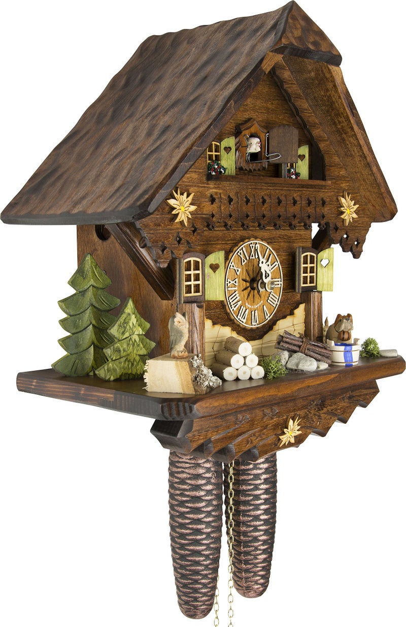 Cuckoo Palace CuckooPalace German Cuckoo Clock  Summer Meadow Chalet with 8DayMovement  13 13 inches Height  Black Forest Clock 