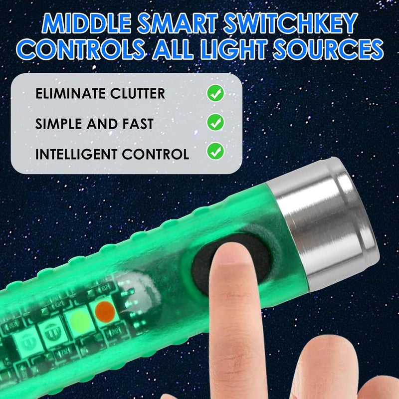 tinshow Mini Torch LED Super Bright 400LM USB-C Rechargeable Keychain Flashlight with UV Red Blue Light - Image 5