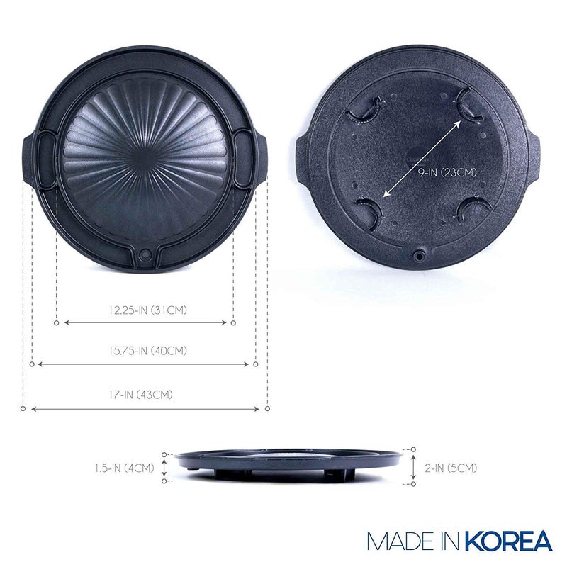 COOKKING - Master Grill Pan, Korean Traditional BBQ Grill Pan - Stovetop Nonstick Indoor/Outdoor Smokeless BBQ Cast Aluminum Grill Pan - Image 4