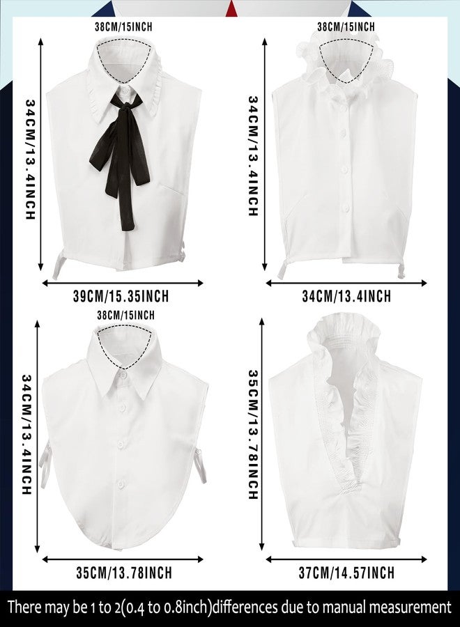 Funnysoft 4 Pcs Women Fake Detachable Dickey Collar Half Shirts Faux False Collar for Women - Image 2