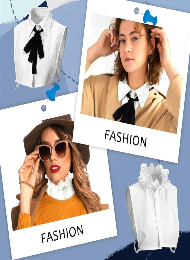 Funnysoft 4 Pcs Women Fake Detachable Dickey Collar Half Shirts Faux False Collar for Women - Image 5