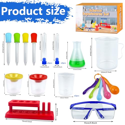 PPXMEEUDC 24PCS Educational Lab Science Experiments Early Learning Kit for Boys and Girls with Many Tools Droppers Plastic Test Tubes with Caps Lab Science Supplies Test - Image 5