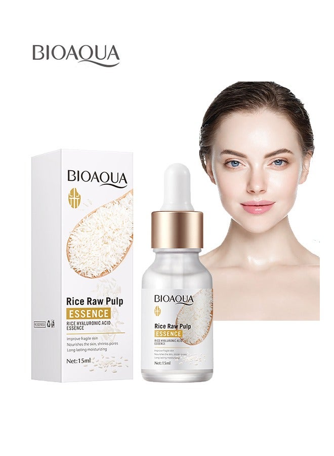 بيو أكوا لب الأرز الخام - مصل تبييض الوجه ، جوهر الترطيب المضاد لشيخوخة حب الشباب ، العناية بالبشرة بالأرز ، تعزيز الكولاجين في الجلد ، شد البشرة الناعمة - Image 1