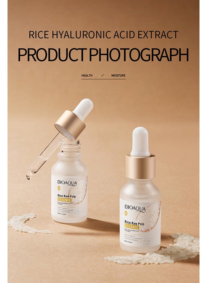 بيو أكوا لب الأرز الخام - مصل تبييض الوجه ، جوهر الترطيب المضاد لشيخوخة حب الشباب ، العناية بالبشرة بالأرز ، تعزيز الكولاجين في الجلد ، شد البشرة الناعمة - Image 2