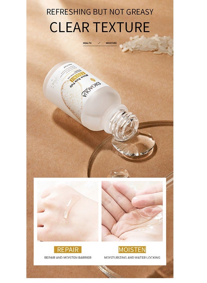 بيو أكوا لب الأرز الخام - مصل تبييض الوجه ، جوهر الترطيب المضاد لشيخوخة حب الشباب ، العناية بالبشرة بالأرز ، تعزيز الكولاجين في الجلد ، شد البشرة الناعمة - Image 3